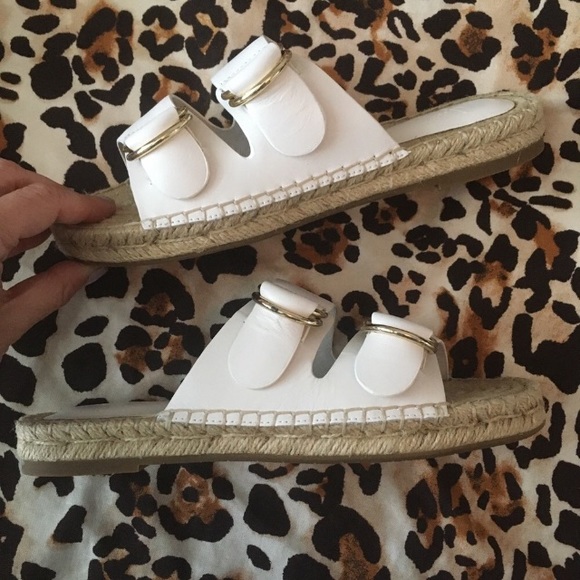 Joie Cagney Espadrille Slide Sandals White Sz 36 - Picture 5 of 9